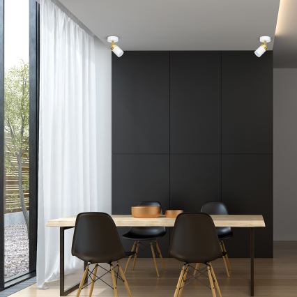 Точково осветително тяло JOKER 1xGU10/25W/230V бяло/златно