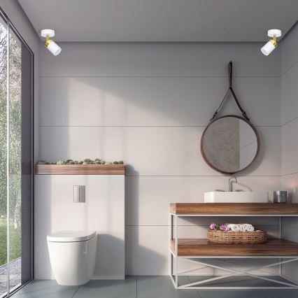 Точково осветително тяло JOKER 1xGU10/25W/230V бяло/златно