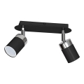 Точково осветително тяло JOKER 2xGU10/25W/230V черно/лъскав хром