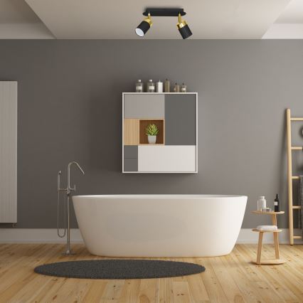 Точково осветително тяло JOKER 2xGU10/25W/230V черно/златно