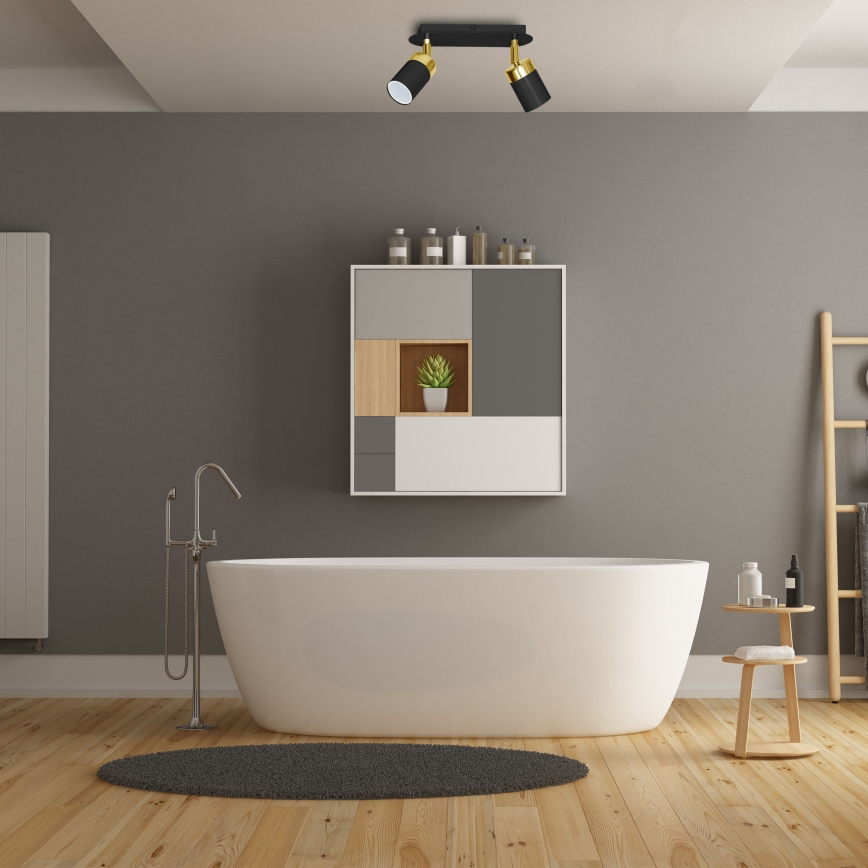 Точково осветително тяло JOKER 2xGU10/25W/230V черно/златно