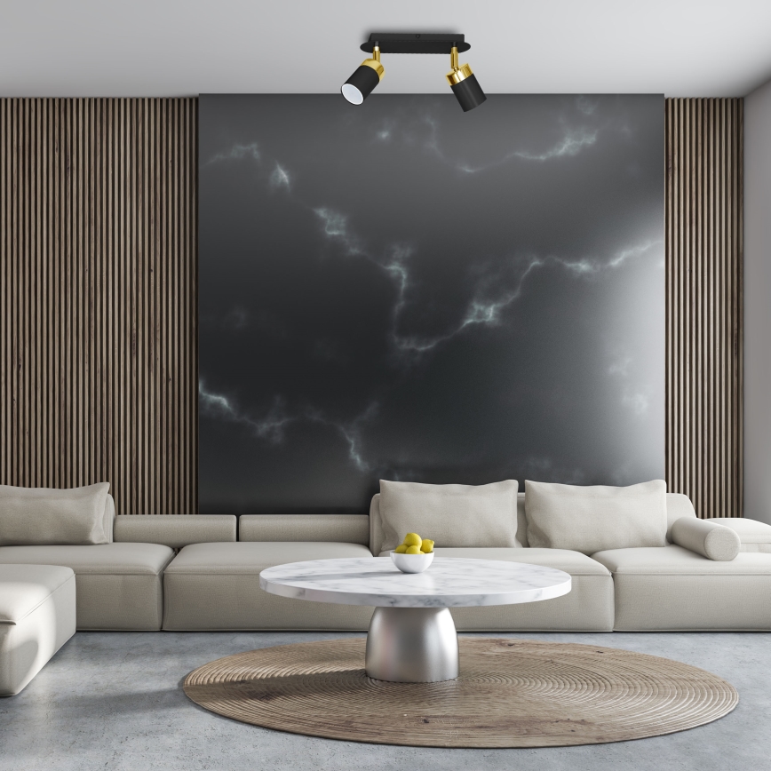 Точково осветително тяло JOKER 2xGU10/25W/230V черно/златно