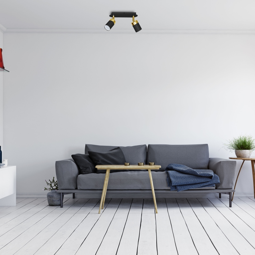 Точково осветително тяло JOKER 2xGU10/25W/230V черно/златно