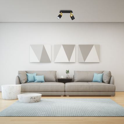 Точково осветително тяло JOKER 2xGU10/25W/230V черно/златно