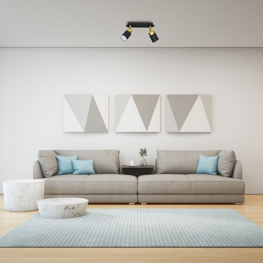 Точково осветително тяло JOKER 2xGU10/25W/230V черно/златно