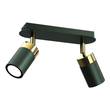 Точково осветително тяло JOKER 2xGU10/25W/230V, зелен/златист