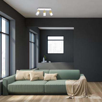 Точково осветително тяло JOKER 3xGU10/25W/230V бяло/златно