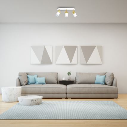 Точково осветително тяло JOKER 3xGU10/25W/230V бяло/златно