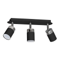 Точково осветително тяло JOKER 3xGU10/25W/230V черно/лъскав хром