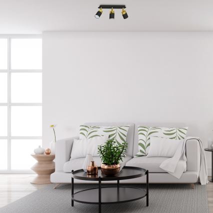 Точково осветително тяло JOKER 3xGU10/25W/230V черно/златисто