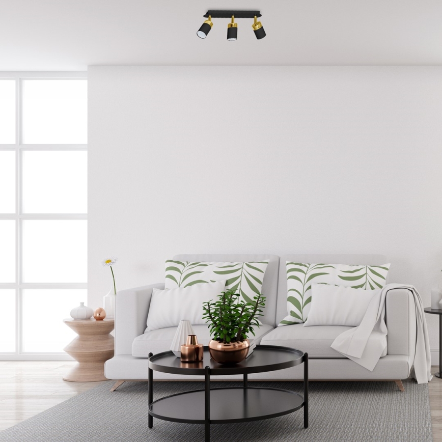 Точково осветително тяло JOKER 3xGU10/25W/230V черно/златисто