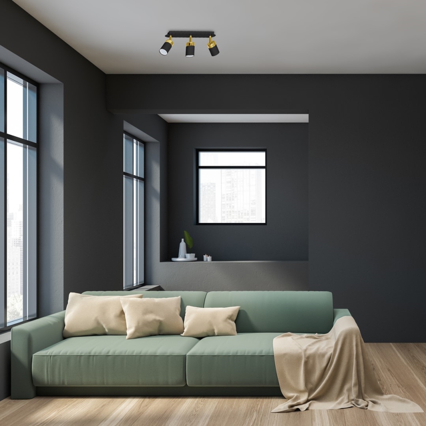 Точково осветително тяло JOKER 3xGU10/25W/230V черно/златисто