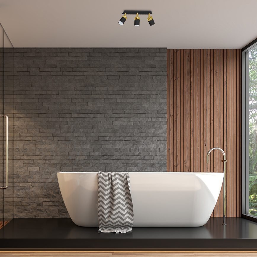 Точково осветително тяло JOKER 3xGU10/25W/230V черно/златисто