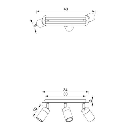 Точково осветително тяло JOKER 3xGU10/25W/230V синьо/златно