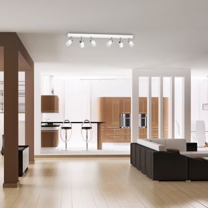 Точково осветително тяло JOKER 6xGU10/25W/230V бяло/лъскав хром