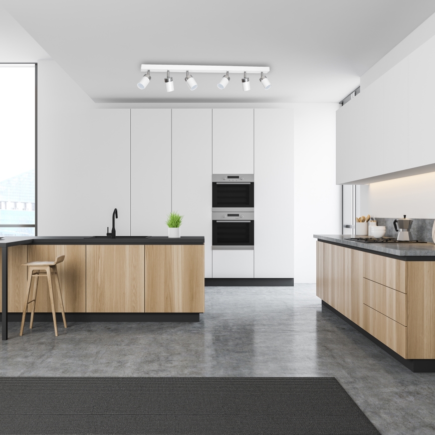 Точково осветително тяло JOKER 6xGU10/25W/230V бяло/лъскав хром