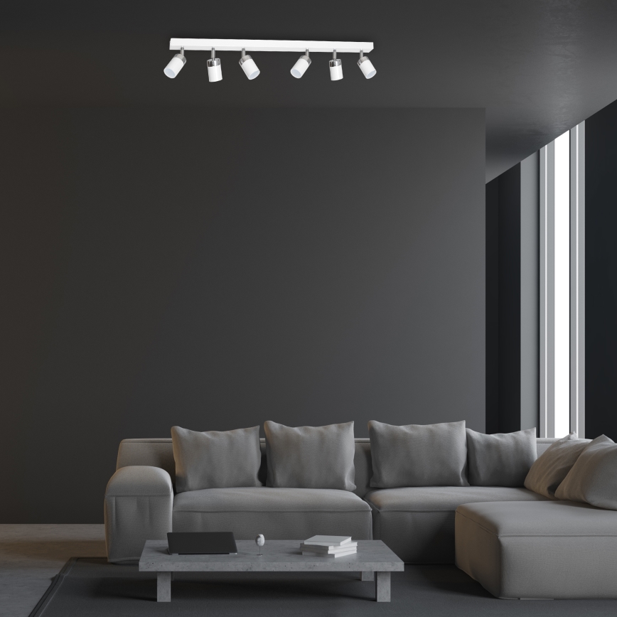 Точково осветително тяло JOKER 6xGU10/25W/230V бяло/лъскав хром