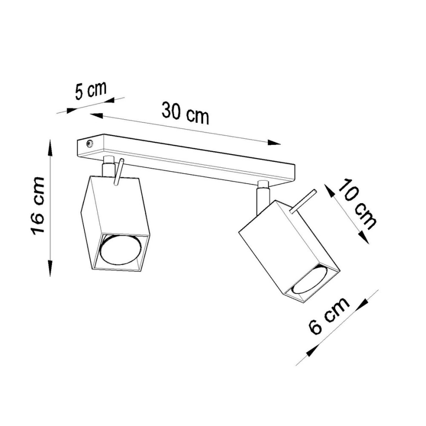 Точково осветително тяло MERIDA 2 2xGU10/40W/230V черна