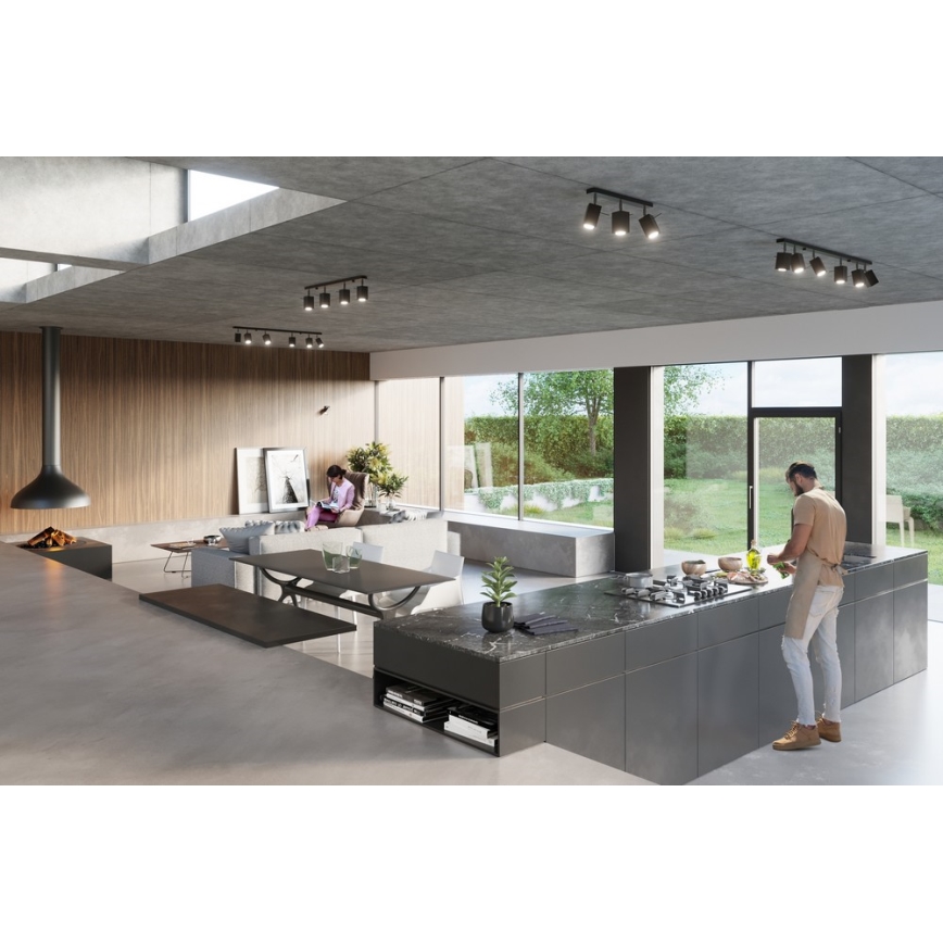 Точково осветително тяло MERIDA 4 4xGU10/40W/230V черна