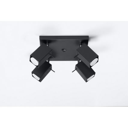 Точково осветително тяло MERIDA 4 4xGU10/40W/230V черна