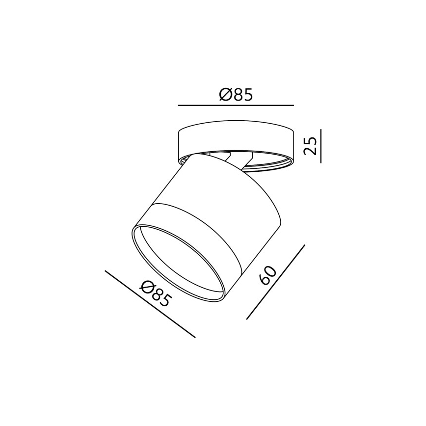 Точково осветително тяло OH12F 1xGX53/35W/230V 8,5 см черно