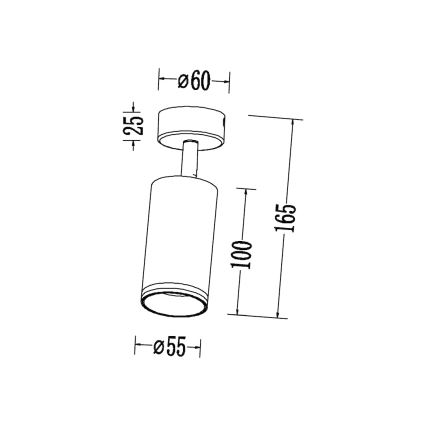 Точково осветително тяло PIPE 1xGU10/10W/230V бяло