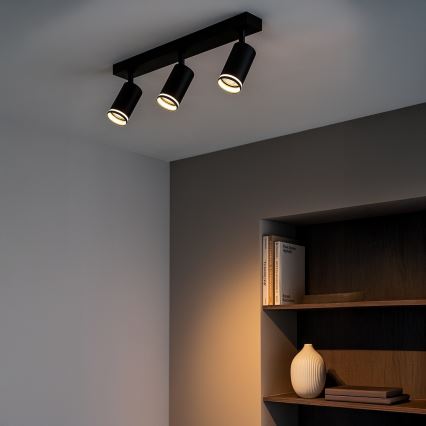 Точково осветително тяло PIPE 3xGU10/10W/230V черно