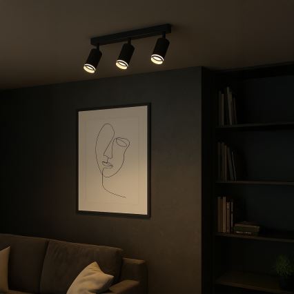 Точково осветително тяло PIPE 3xGU10/10W/230V черно