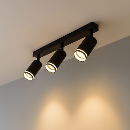 Точково осветително тяло PIPE 3xGU10/10W/230V черно