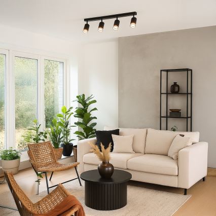 Точково осветително тяло PIPE 4xGU10/10W/230V черно