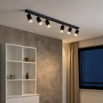 Точково осветително тяло PIPE 6xGU10/10W/230V черно