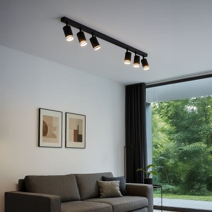 Точково осветително тяло PIPE 6xGU10/10W/230V черно