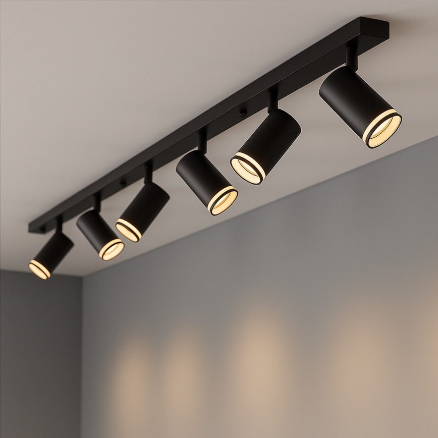 Точково осветително тяло PIPE 6xGU10/10W/230V черно