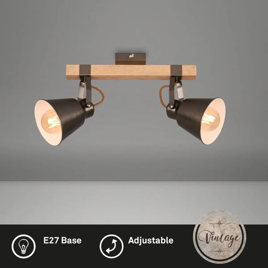 Точково осветително тяло RETRO 2xE27/40W/230V, кафяво