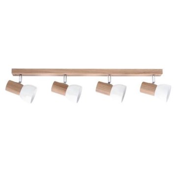Точково осветително тяло SVENDA 4xE27/60W/230V дъб/бяло