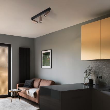 Точково осветително тяло TUNE 3xGU10/10W/230V черно/кафяво