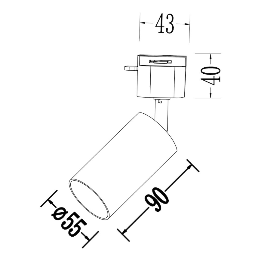 Точково осветително тяло за 1-фазна шинна система TIGER 1xGU10/10W/230V бяло