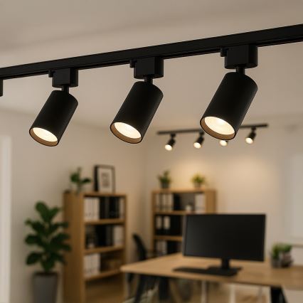 Точково осветително тяло за еднофазна шинна система TIGER 1xGU10/10W/230V черно