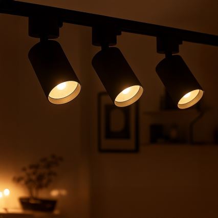 Точково осветително тяло за еднофазна шинна система TIGER 1xGU10/10W/230V черно