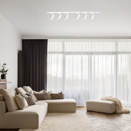 Точково осветително тяло за релсова система MICA 6xGU10/10W/230V бяло/матов хром