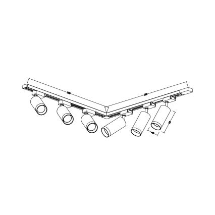 Точково осветително тяло за релсова система MICA 6xGU10/10W/230V бяло/матов хром