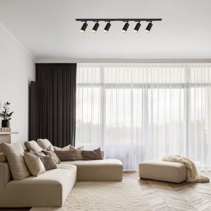 Точково осветително тяло за релсова система MICA 6xGU10/10W/230V черно/златно