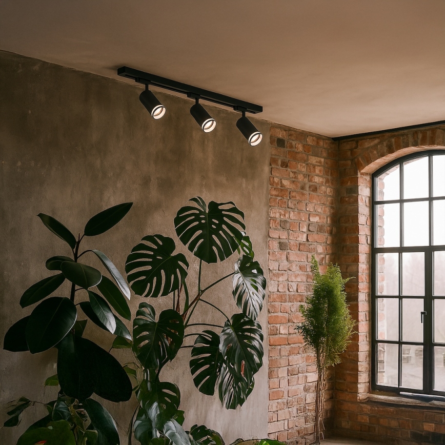 Точково осветително тяло за шинна система PIPE 3xGU10/10W/230V черно