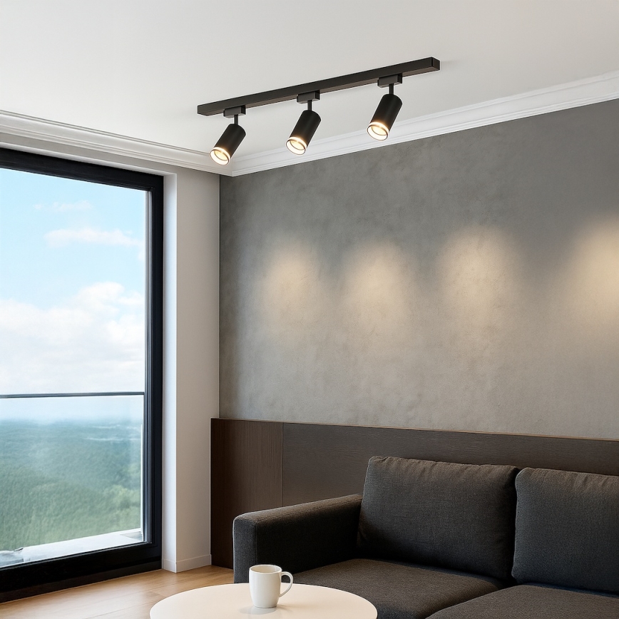 Точково осветително тяло за шинна система PIPE 3xGU10/10W/230V черно