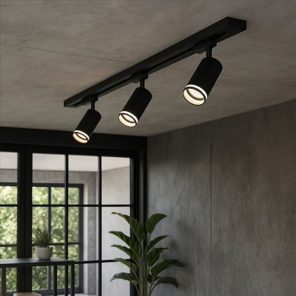 Точково осветително тяло за шинна система PIPE 3xGU10/10W/230V черно