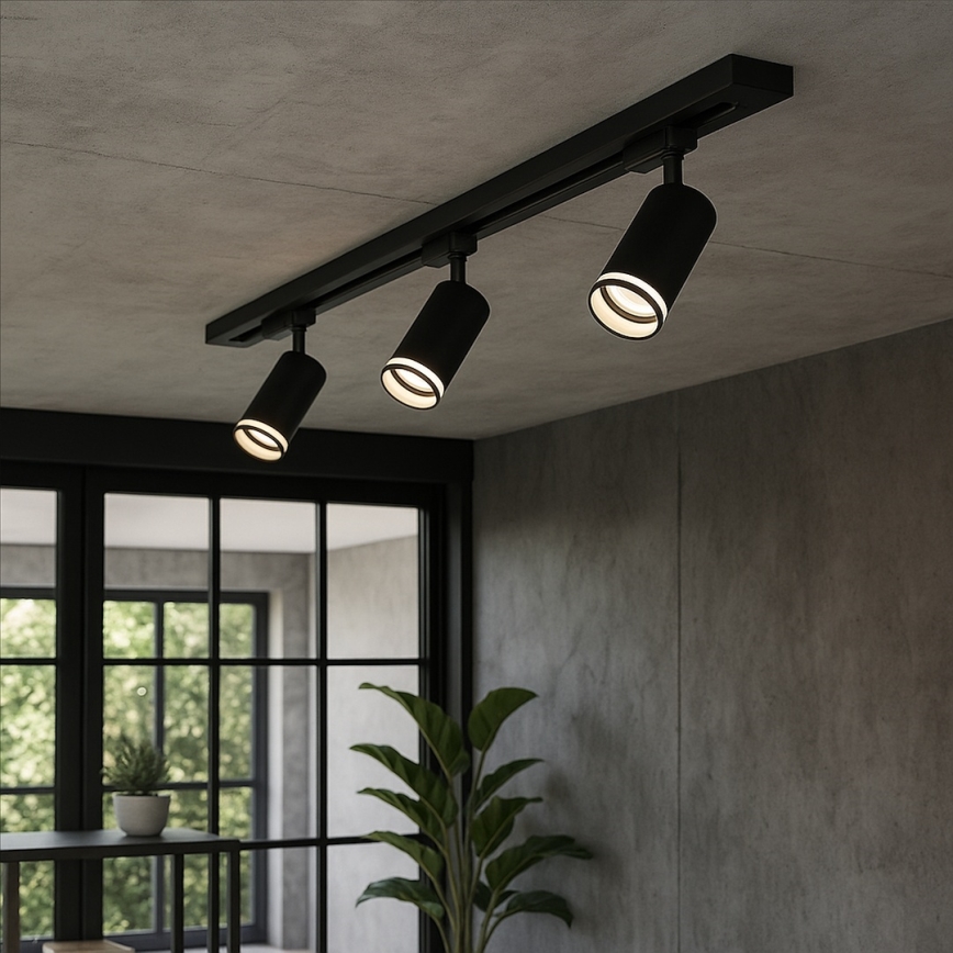 Точково осветително тяло за шинна система PIPE 3xGU10/10W/230V черно