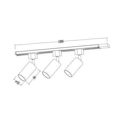 Точково осветително тяло за шинна система TIGER 3xGU10/10W/230V бяло