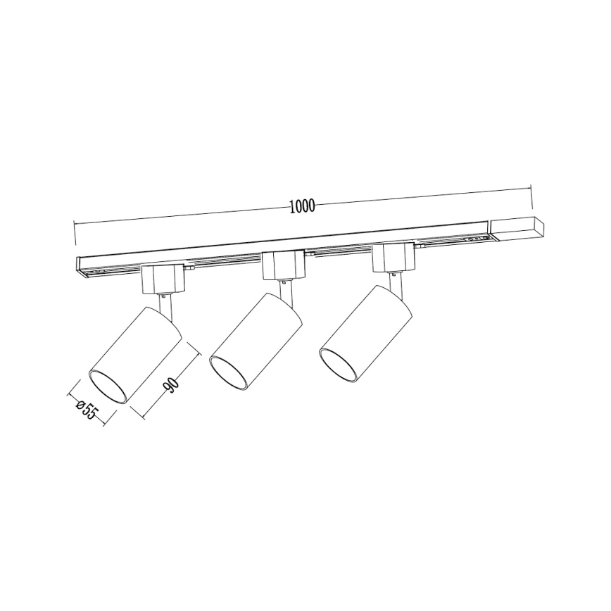 Точково осветително тяло за шинна система TIGER 3xGU10/10W/230V бяло