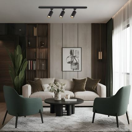 Точково осветително тяло за шинна система TIGER 3xGU10/10W/230V черно