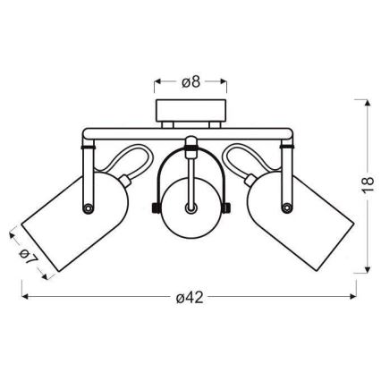 Точково осветление, луна GRAY 3xE14/40W/230V